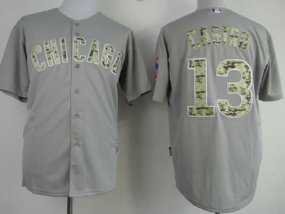 Chicago Cubs #13 Starlin Castro Gray With Camo Jersey 