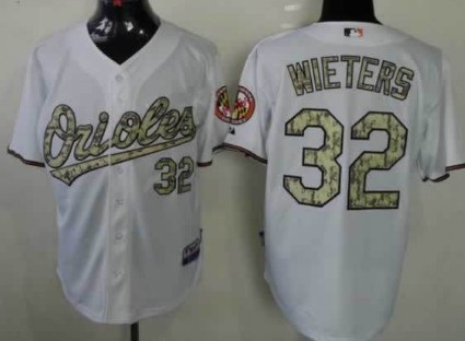 Baltimore Orioles #32 Matt Wieters White With Camo Jersey 