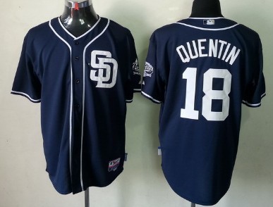 San Diego Padres #18 Carlos Quentin Navy Blue Jersey 