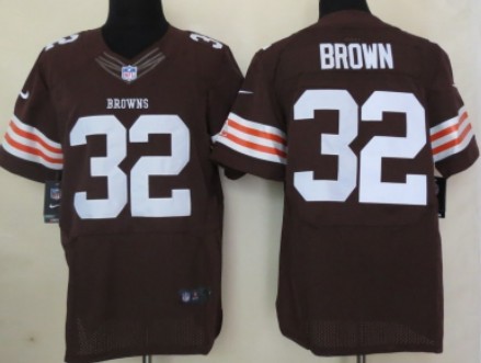 Nike Cleveland Browns #32 Jim Brown Brown Elite Jersey 