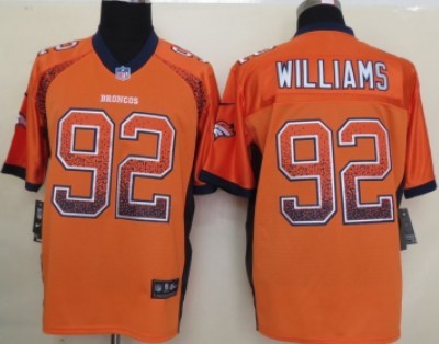 Nike Denver Broncos #92 Sylvester Williams Drift Fashion Orange Elite Jersey 