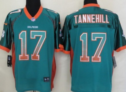 Nike Miami Dolphins #17 Ryan Tannehill Drift Fashion Green Elite Jersey