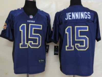 Nike Minnesota Vikings #15 Greg Jennings Drift Fashion Purple Elite Jersey