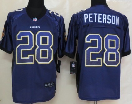 Nike Minnesota Vikings #28 Adrian Peterson Drift Fashion Purple Elite Jersey