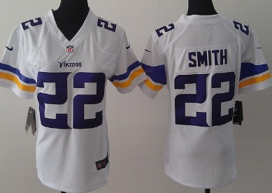 Nike Minnesota Vikings #22 Harrison Smith 2013 White Game Womens Jersey