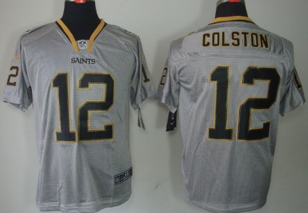 Nike New Orleans Saints #12 Marques Colston Lights Out Gray Elite Jersey 