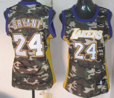 Los Angeles Lakers #24 Kobe Bryant Camo Fashion Womens Jersey