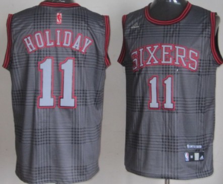 Philadelphia 76ers #11 Jrue Holiday Black Rhythm Fashion Jersey 