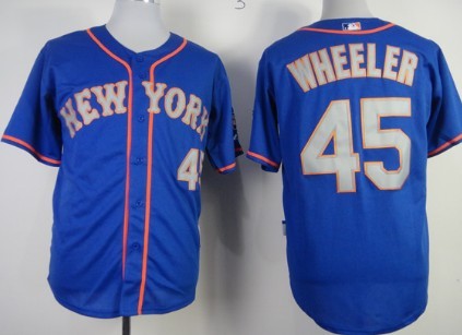 New York Mets #45 Zack Wheeler Blue With Gray Jersey 