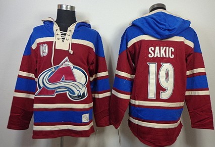 Old Time Hockey Colorado Avalanche #19 Joe Sakic Red Hoodie