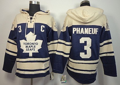 Old Time Hockey Toronto Maple Leafs #3 Dion Phaneuf Navy Blue Hoodie