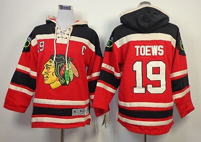 Old Time Hockey Chicago Blackhawks #19 Jonathan Toews Red Kids Hoodie