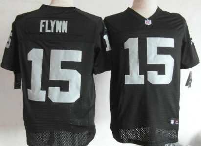 Nike Oakland Raiders #15 Matt Flynn Black Elite Jersey 