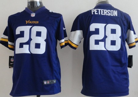 Nike Minnesota Vikings #28 Adrian Peterson 2013 Purple Game Kids Jersey 