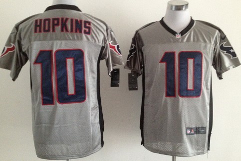 Nike Houston Texans #10 DeAndre Hopkins Gray Shadow Elite Jersey 