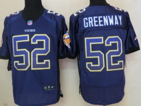 Nike Minnesota Vikings #52 Chad Greenway Drift Fashion Purple Elite Jersey