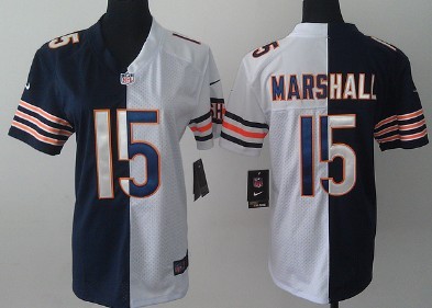 Nike Chicago Bears #15 Brandon Marshall Blue/White Two Tone Womens Jersey 