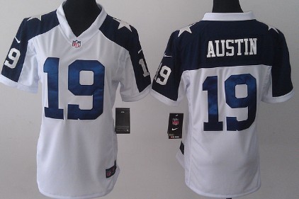 Nike Dallas Cowboys #19 Miles Austin White Thanksgiving Game Womens Jersey 