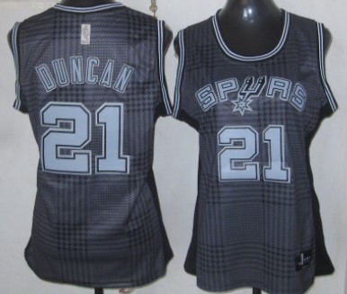 San Antonio Spurs #21 Tim Duncan Black Rhythm Fashion Womens Jersey