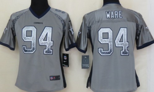 Nike Dallas Cowboys #94 DeMarcus Ware Drift Fashion Gray Womens Jersey 