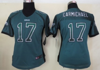 Nike Philadelphia Eagles #17 Harold Carmichael Drift Fashion Green Womens Jersey