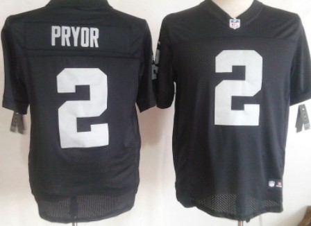 Nike Oakland Raiders #2 Terrelle Pryor Black Elite Jersey