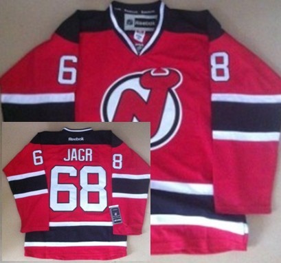 New Jersey Devils #68 Jaromir Jagr Red With Black Jersey 