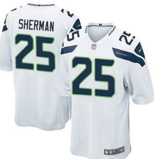 Nike Seattle Seahawks #25 Richard Sherman White Game Kids Jersey 