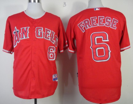 LA Angels of Anaheim #6 David Freese Red Jersey 