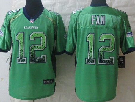 Nike Seattle Seahawks #12 Fan Drift Fashion Green Elite Jersey