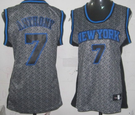 New York Knicks #7 Carmelo Anthony Gray Static Fashion Womens Jersey