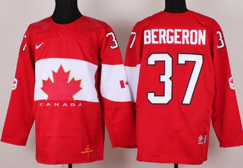 2014 Olympics Canada #37 Patrice Bergeron Red Jersey 