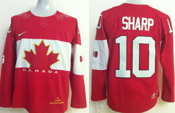 2014 Olympics Canada #10 Patrick Sharp Red Jersey 