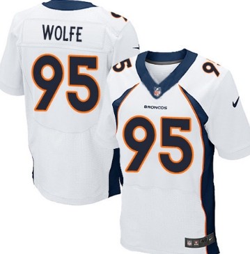 Nike Denver Broncos #95 Derek Wolfe 2013 White Elite Jersey 