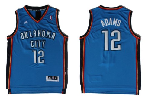 Oklahoma City Thunder #12 Steven Adams Revolution 30 Swingman Blue Jersey 