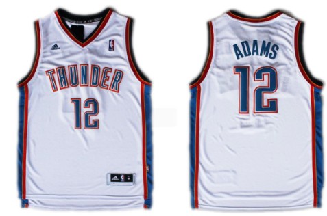 Oklahoma City Thunder #12 Steven Adams Revolution 30 Swingman White Jersey 