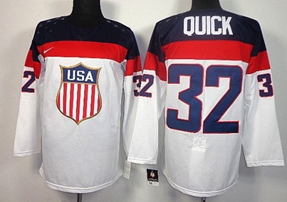 2014 Olympics USA #32 Jonathan Quick White Jersey 