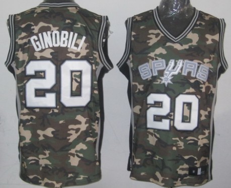 San Antonio Spurs #20 Manu Ginobili Camo Fashion Jersey