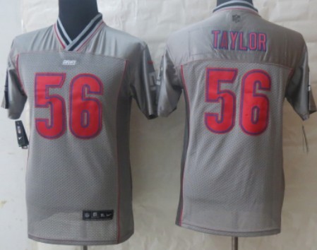 Nike New York Giants #56 Lawrence Taylor 2013 Gray Vapor Kids Jersey 