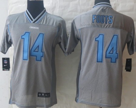 Nike San Diego Chargers #14 Dan Fouts 2013 Gray Vapor Kids Jersey