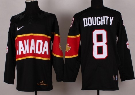 2014 Olympics Canada #8 Drew Doughty Black Jersey 