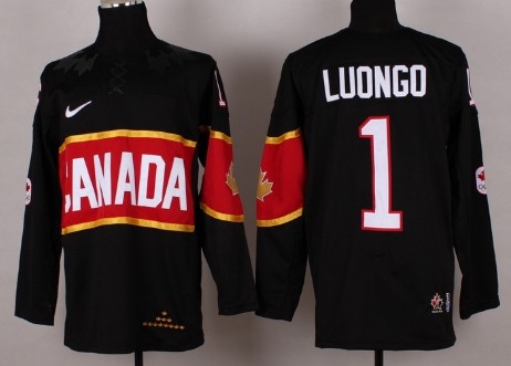 2014 Olympics Canada #1 Roberto Luongo Black Jersey 