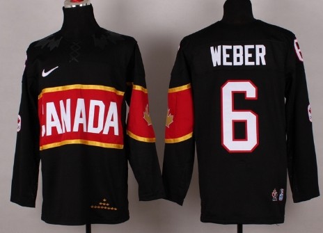 2014 Olympics Canada #6 Shea Weber Black Jersey 