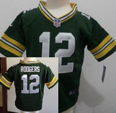 Nike Green Bay Packers #12 Aaron Rodgers Green Toddlers Jersey 