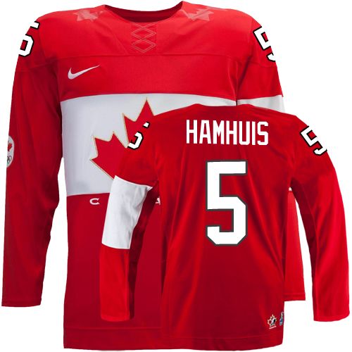 2014 Olympics Canada #5 Dan Hamhuis Red Jersey 