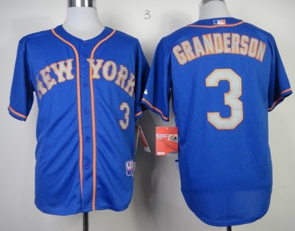 New York Mets #3 Curtis Granderson Blue With Gray Jersey 