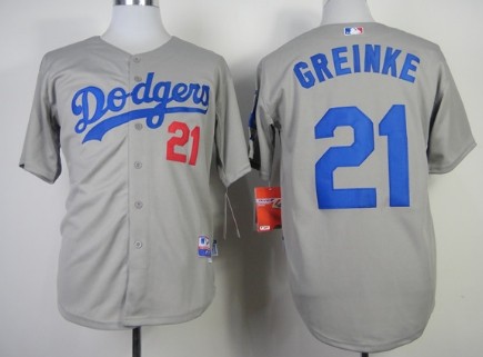 Los Angeles Dodgers #21 Zack Greinke 2014 Gray Jersey 