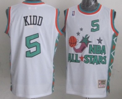 NBA 1996 All-Star #5 Jason Kidd White Swingman Throwback Jersey 