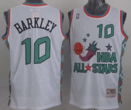 NBA 1996 All-Star #10 Charles Barkley White Swingman Throwback Jersey