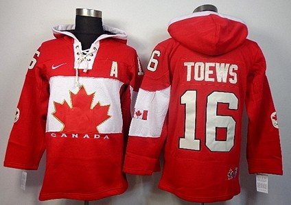 2014 Old Time Hockey Olympics Canada #16 Jonathan Toews Red Hoodie